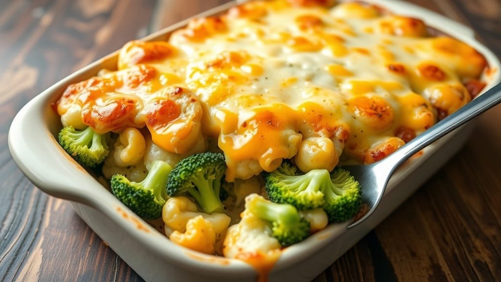 Keto Cheesy Broccoli and Cauliflower Bake