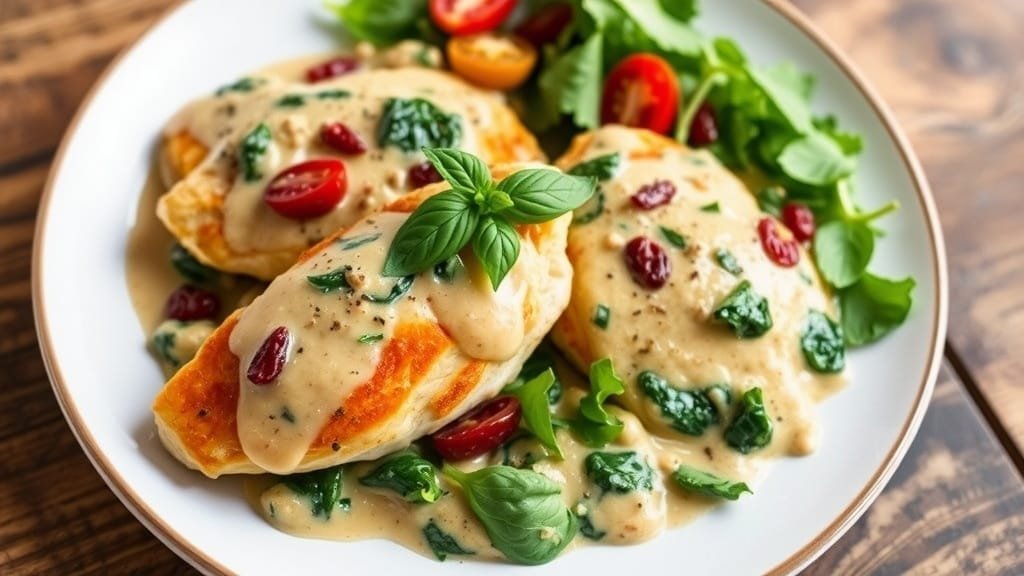 Keto Tuscan Garlic Chicken with Spinach