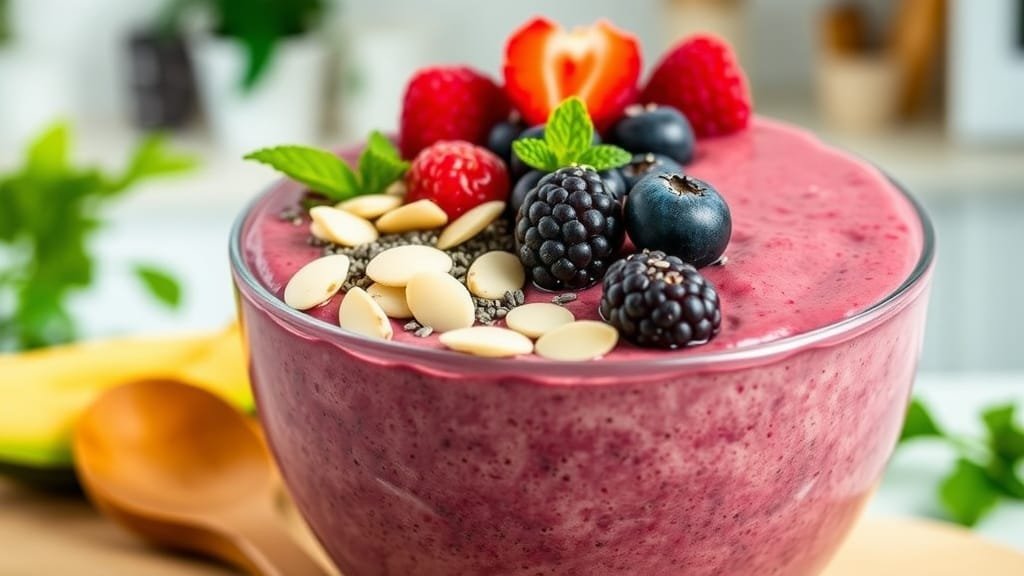 Keto-Friendly Creamy Berry Smoothie Bowl