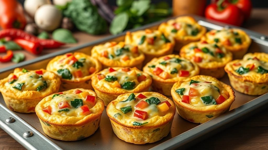 Savory Keto Egg Muffins Loaded with Veggies and Cheese