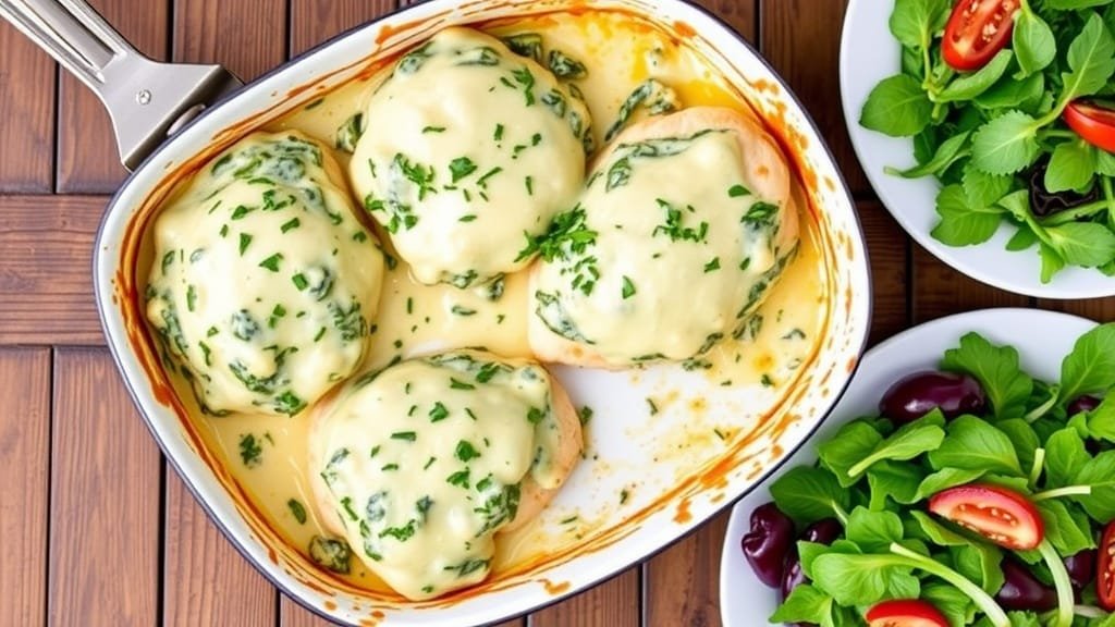 Keto Spinach and Artichoke Chicken Bake