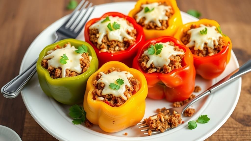 Keto-Friendly Stuffed Bell Peppers with Cauliflower Rice