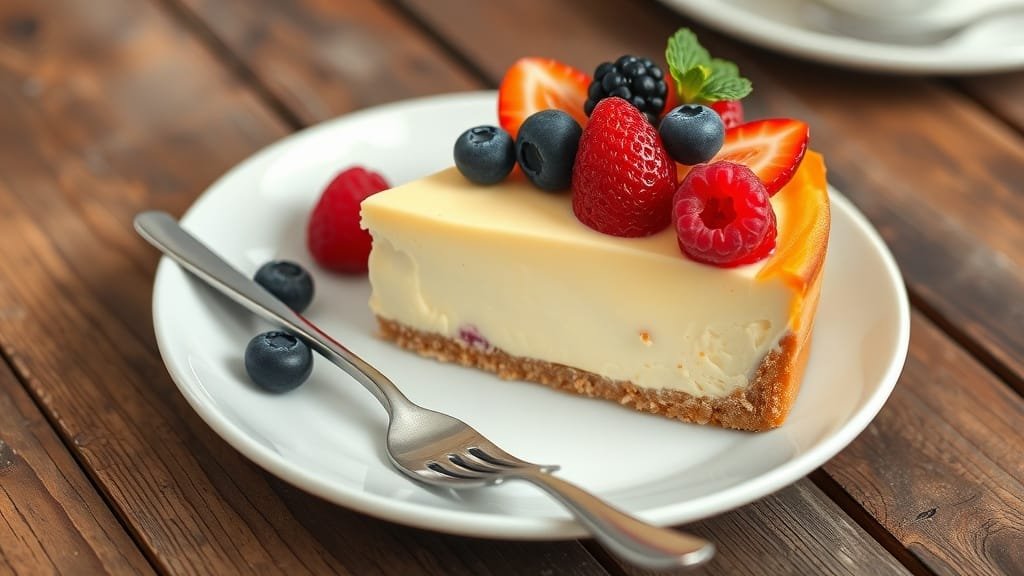 Low-Carb Sugar-Free Cheesecake with Fresh Berry Topping