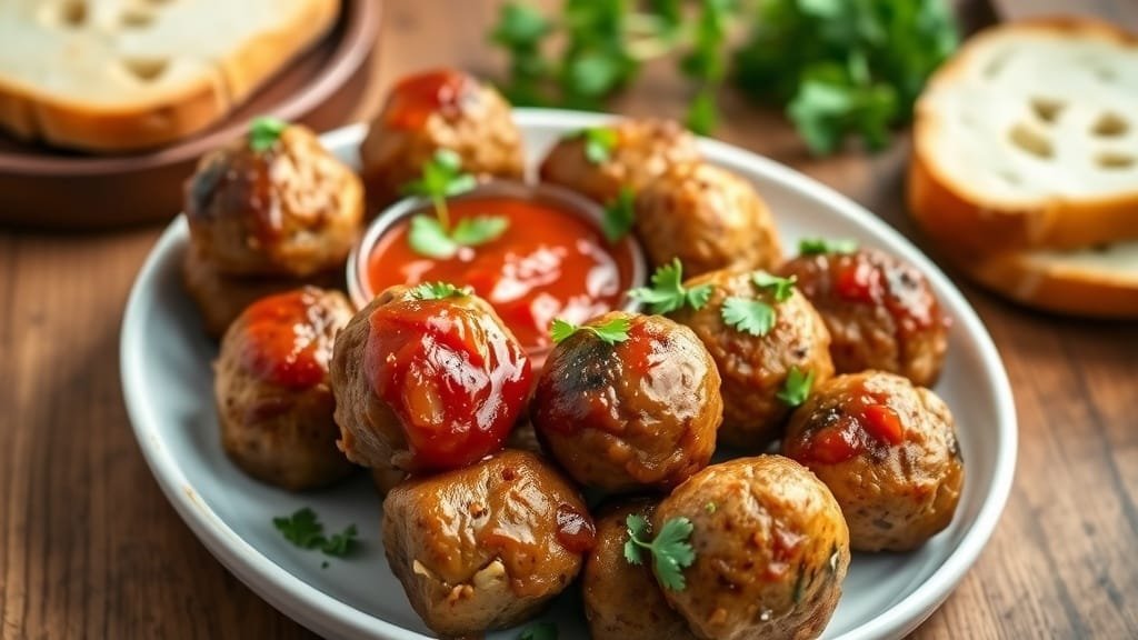 Low-Carb Keto Meatballs with Zesty Dipping Sauce