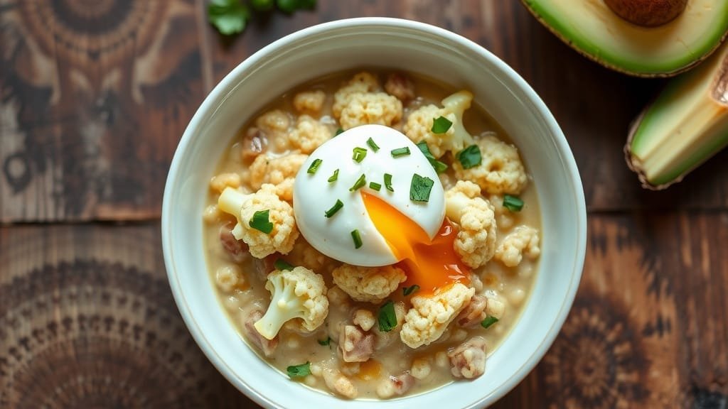 Savory Keto Cauliflower Oatmeal Recipe