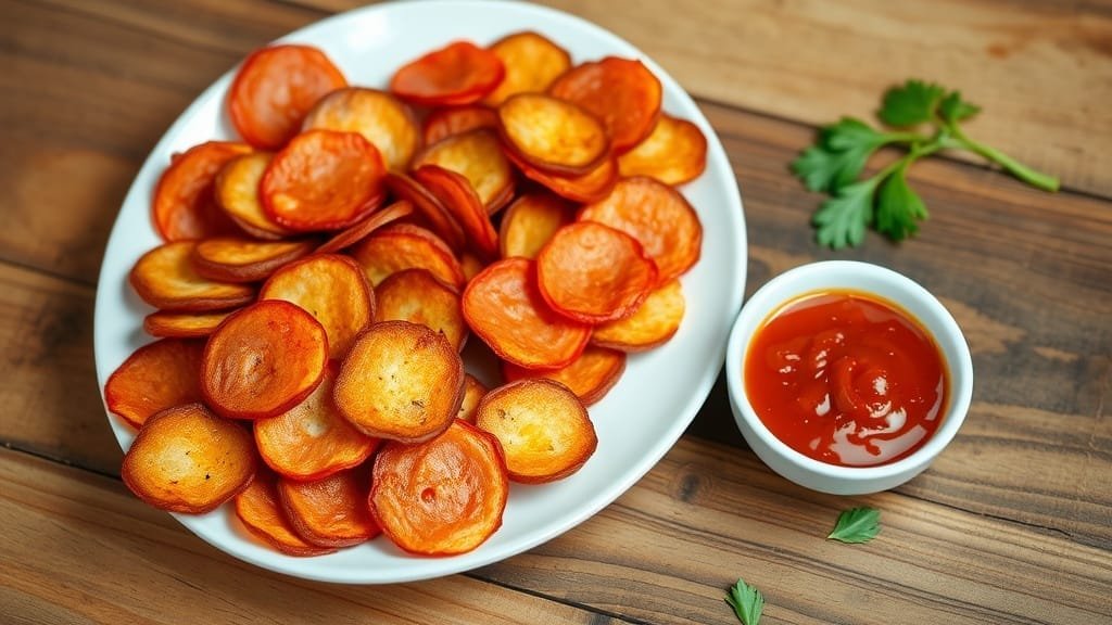 Crispy Keto Pepperoni Chips with Marinara Sauce