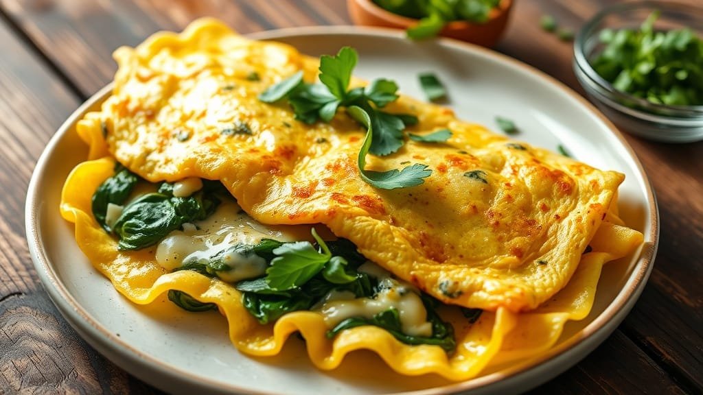 Keto Spinach and Cheese Omelette Recipe