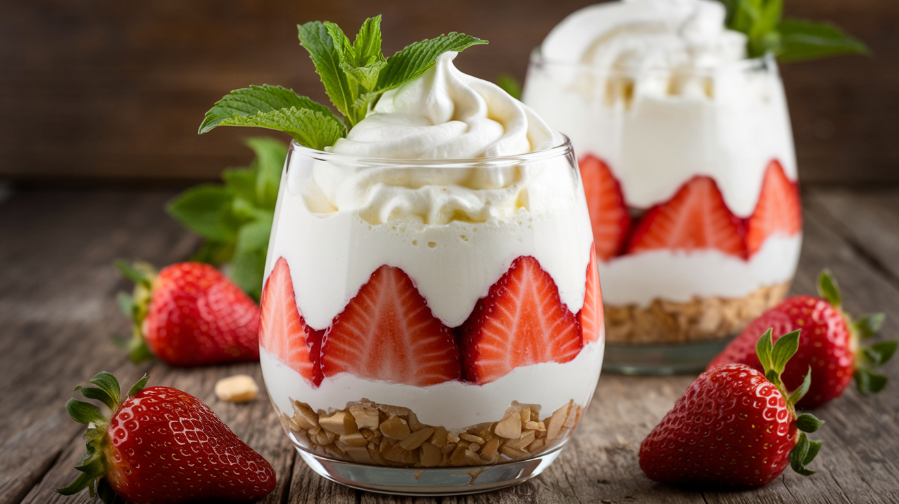 Low-Carb Keto Strawberry Whipped Cream Dessert Recipe
