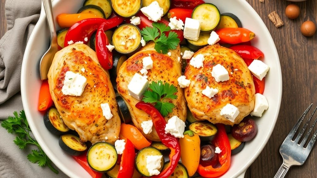 Keto-Friendly Mediterranean Chicken and Feta Casserole
