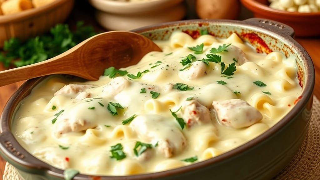 Creamy Keto Low-Carb Chicken Alfredo Casserole