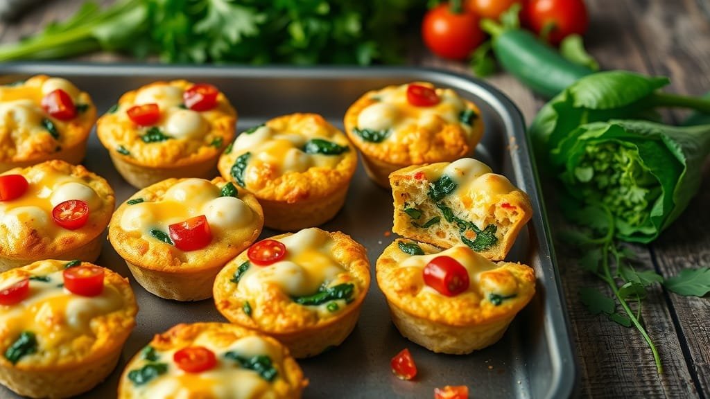 Savory Keto Egg Muffins with Veggies and Cheese