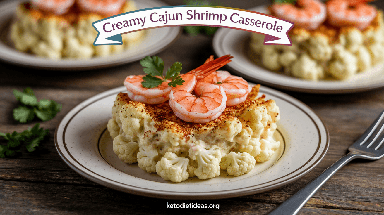 Keto Creamy Cajun Shrimp Casserole