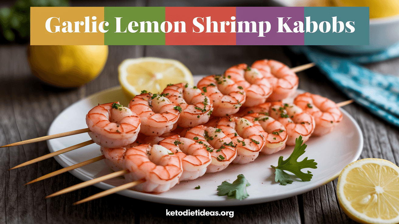 Keto Garlic Lemon Shrimp Kabobs