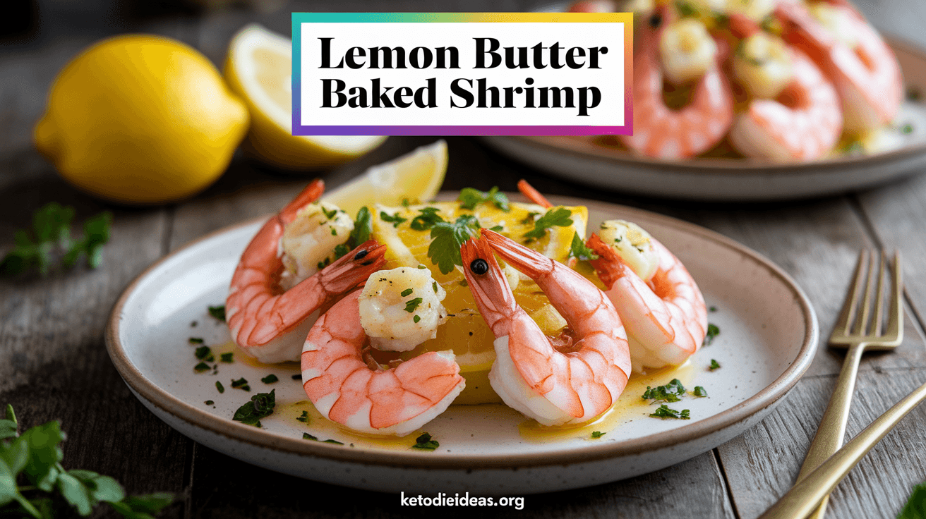 Keto Lemon Butter Baked Shrimp