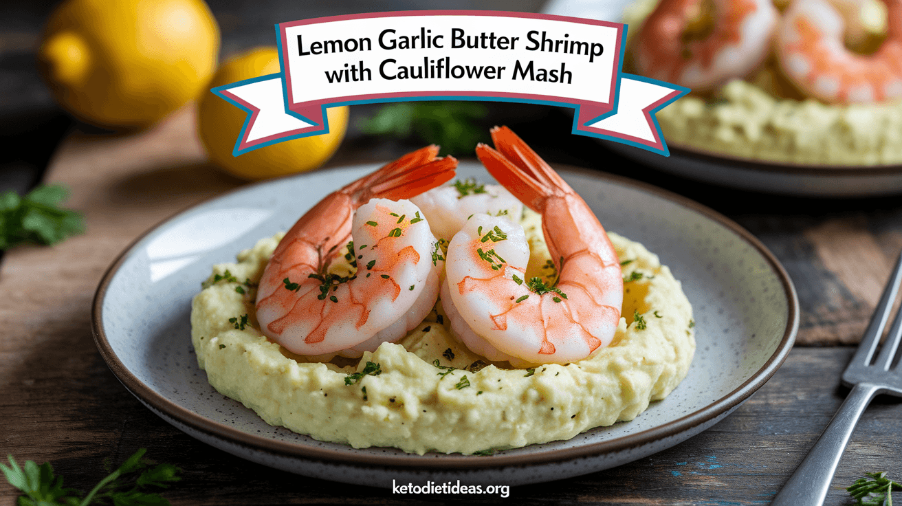 Keto Lemon Garlic Butter Shrimp with Cauliflower Mash