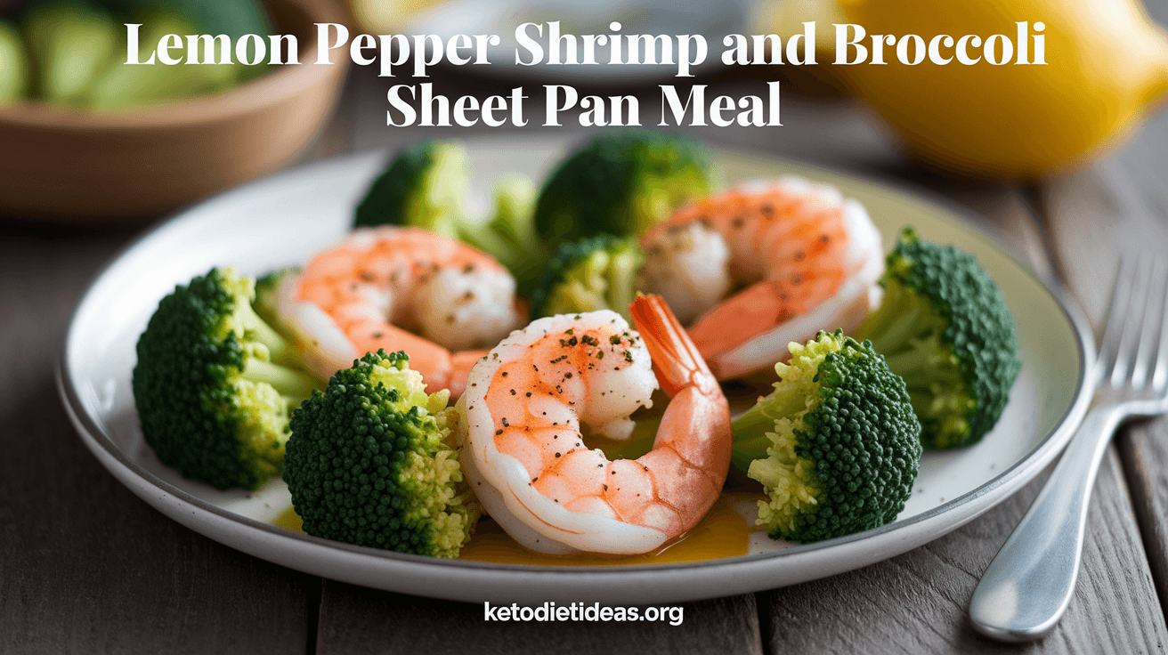 Keto Lemon Pepper Shrimp and Broccoli Sheet Pan Meal