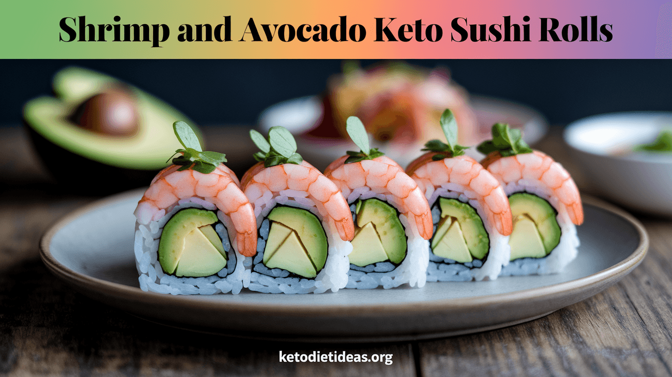 Keto Shrimp and Avocado Keto Sushi Rolls