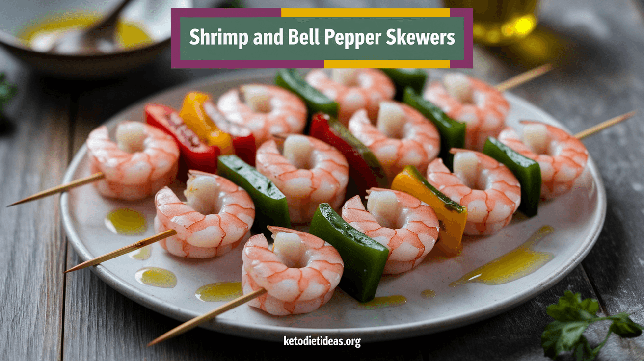 Keto Shrimp and Bell Pepper Skewers
