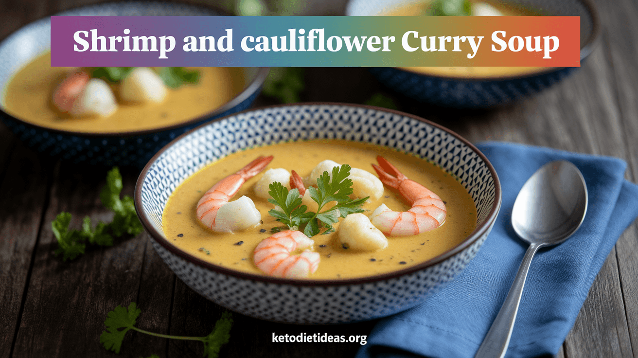 Keto Shrimp and Cauliflower Curry Soup
