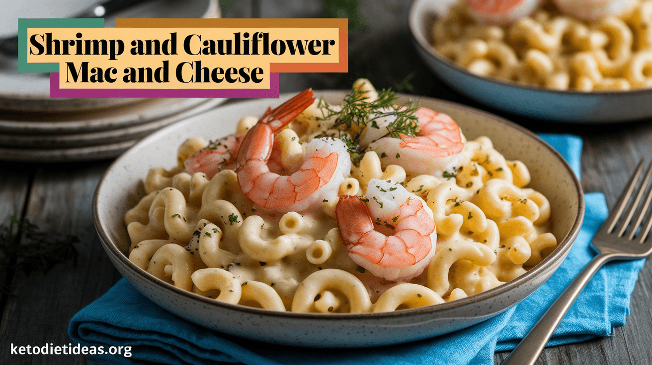 Keto Shrimp and Cauliflower Mac and Cheese