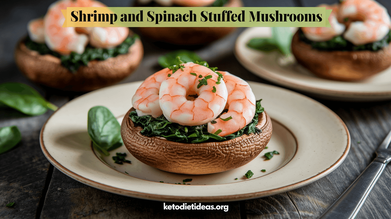 Keto Shrimp and Spinach Stuffed Mushrooms