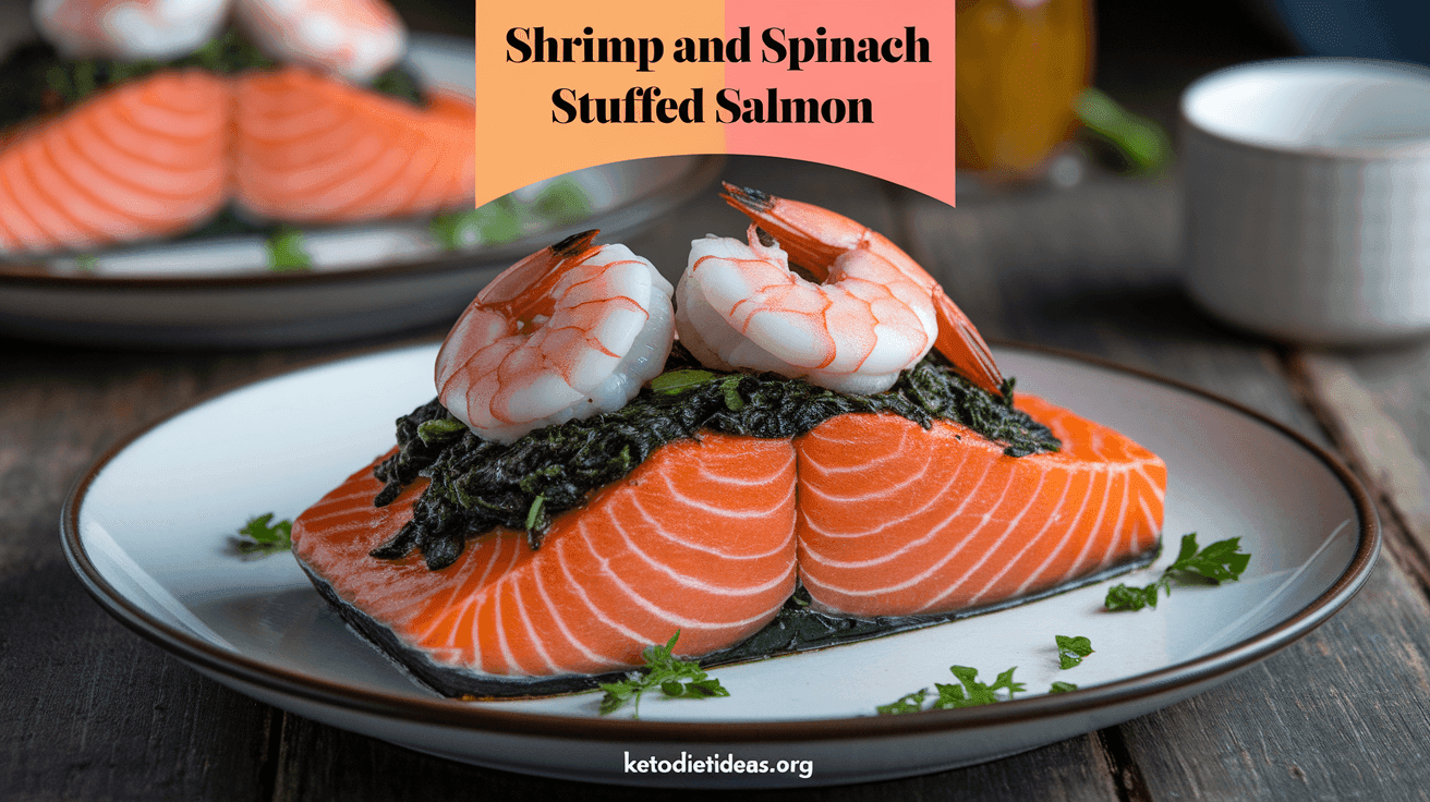 Keto Shrimp and Spinach Stuffed Salmon