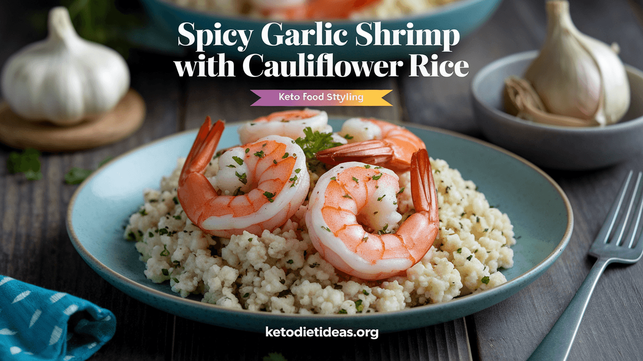 Keto Spicy Garlic Shrimp with Cauliflower Rice