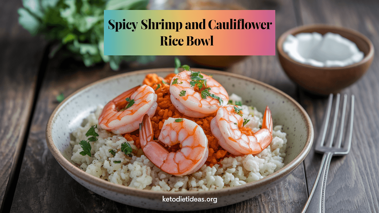 Keto Spicy Shrimp and Cauliflower Rice Bowl